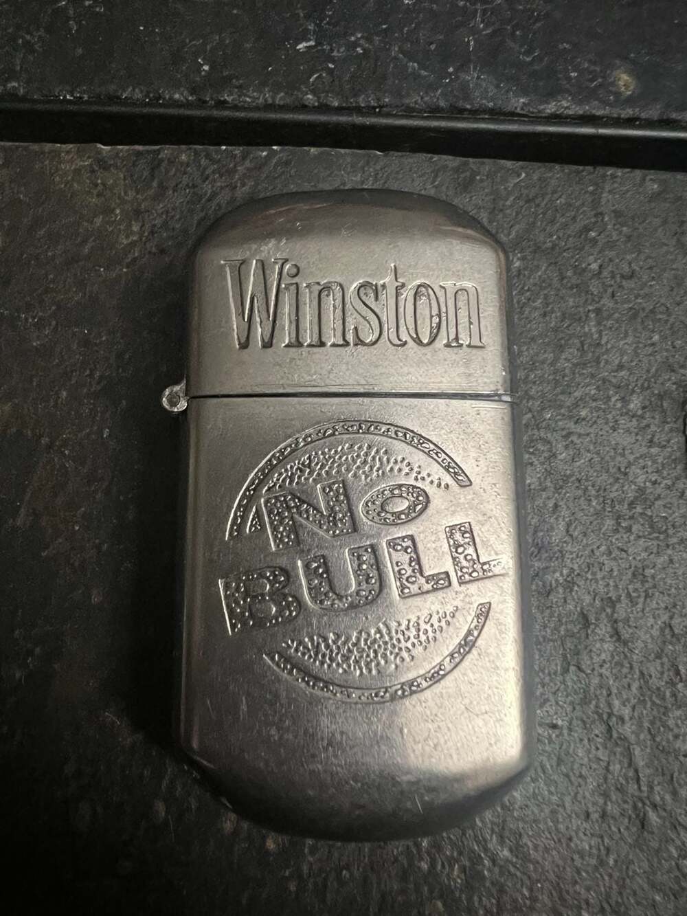 Vintage Winston No Bull Brushed Chrome Windproof Lighter